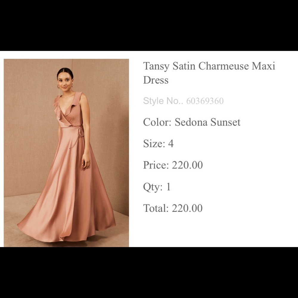 BHLDN Tansy Satin Charmeuse Maxi Dress